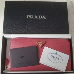 Prada pink wallet
